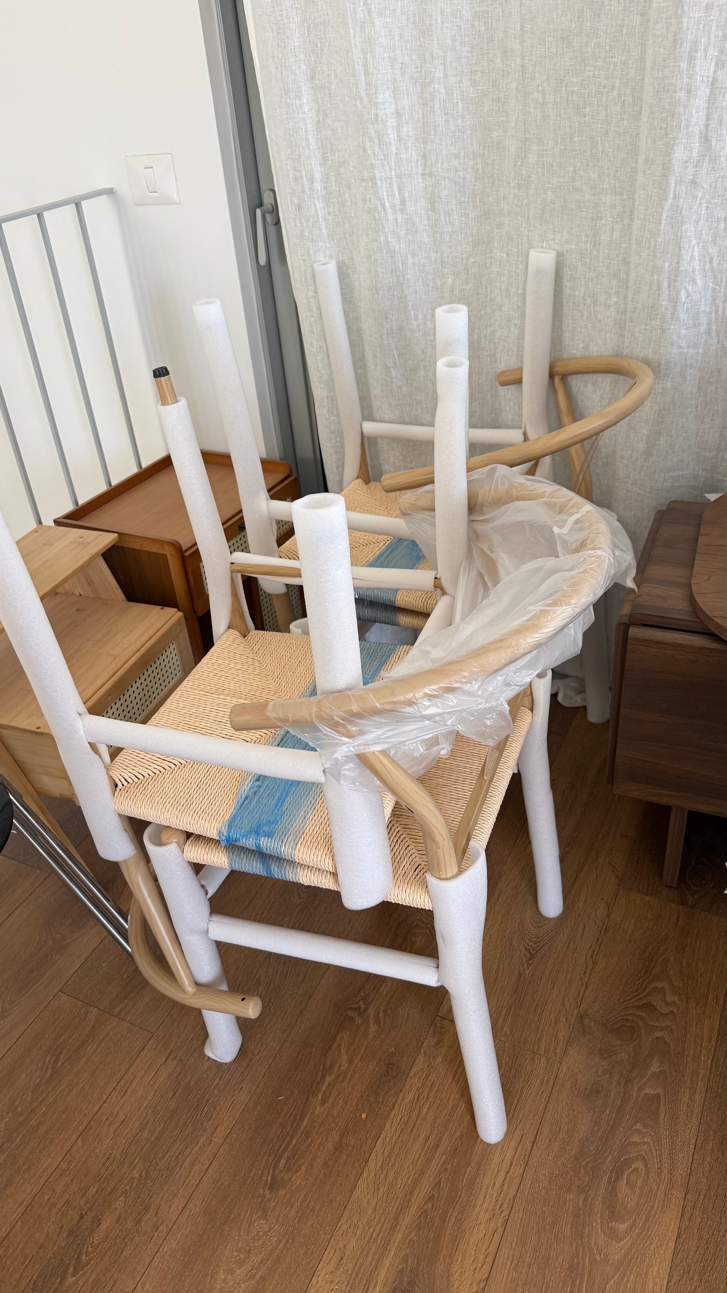 Set of 4 Cleo Natural wood -  תצוגה איסוף עצמי בלבד