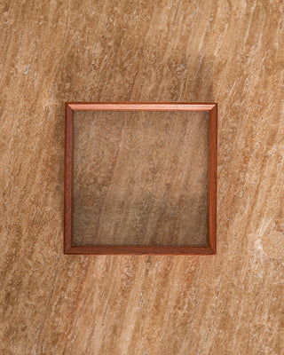 BROWN TRAY WITH GLASS